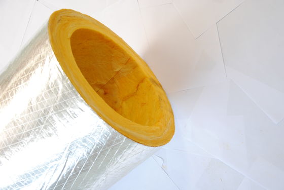 A1 Sound Absorbing Thermal Insulation Tube Fiber Glass Wool Veneer