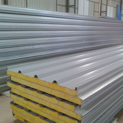 Color Steel Rock Wool Sandwich Panel 0.12-0.6mm Aluminum Plate