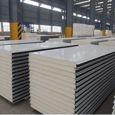 Exterior Wall Insulation Polyurethane Foam Sandwich Panels Fireproof 950mm 1150mm