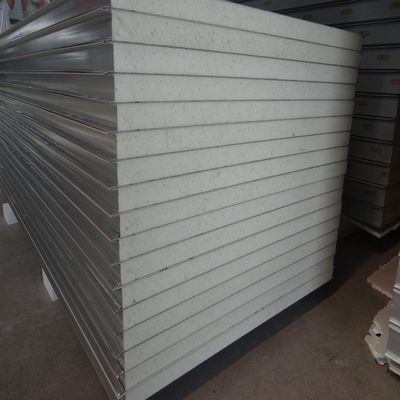 Exterior Wall Insulation Polyurethane Foam Sandwich Panels Fireproof 950mm 1150mm