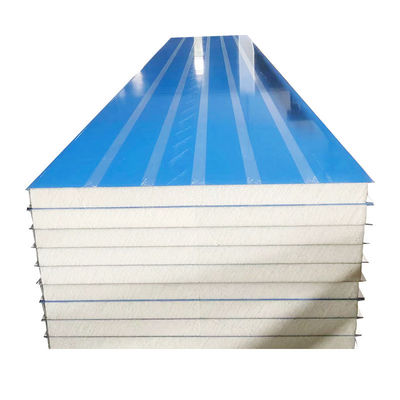 Exterior Wall Insulation Polyurethane Foam Sandwich Panels Fireproof 950mm 1150mm