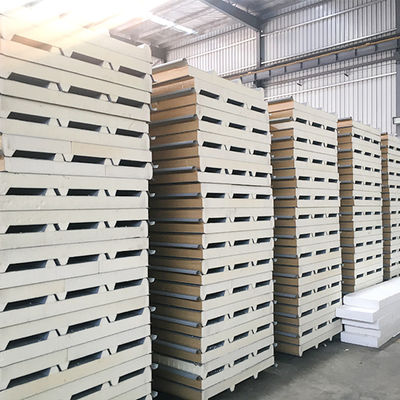 Exterior Wall Insulation Polyurethane Foam Sandwich Panels Fireproof 950mm 1150mm