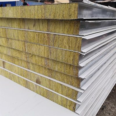 Soundproof Thermal Insulation Wall Rock Wool Sandwich Panel Metal Building Materials