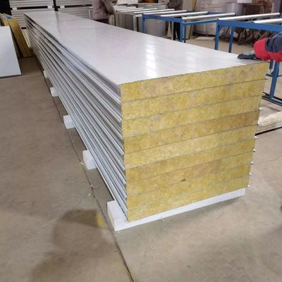 Tấm cách nhiệt chống cháy cách nhiệt giá rẻ Rock Wool Sandwich Bảng kim loại Da 0,5mm