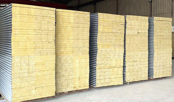 External Wall Rock Wool Sandwich Panel Class A Fire Retardant Rockwool