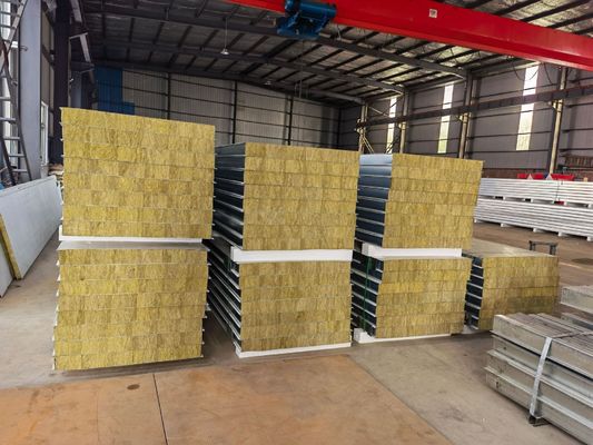 48kg3 Fire Insulation Mineral Panel Rock Wool Sandwich Panel Roof Acoustic Wall