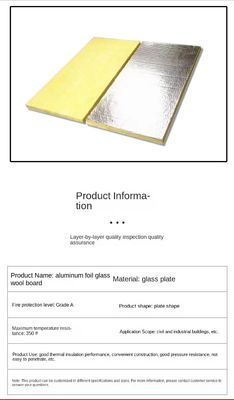Wall Thermal Insulation Glass Wool Board With Foil Building Material 1.2m Length