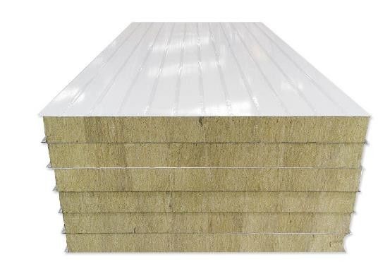 48kg/M3 Roof Panels Heat Insulation Materials Color Steel Rock Wool Sandwich Panel