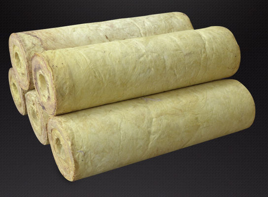 Material de isolação à prova de fogo impermeável de pouco peso 80mm do tubo de Rockwool