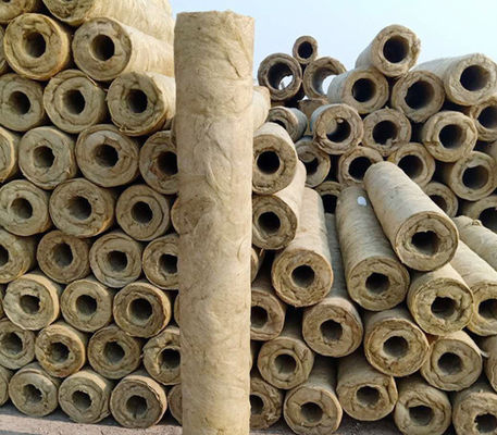 Material de isolação à prova de fogo impermeável de pouco peso 80mm do tubo de Rockwool