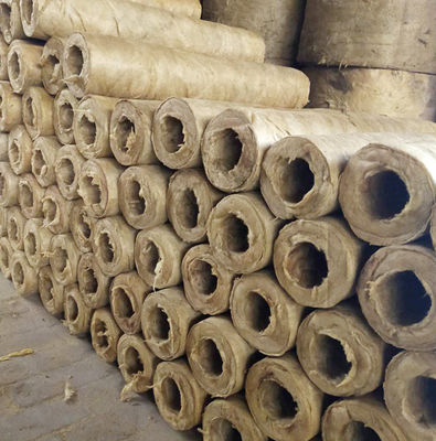 Material de isolação à prova de fogo impermeável de pouco peso 80mm do tubo de Rockwool