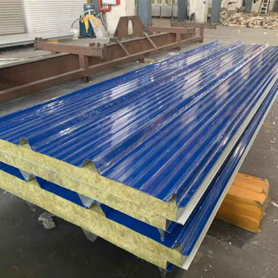 Wall And Roof Acoustic Wall Rock Wool Sandwich Panel Price Fireproof Insulated