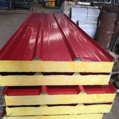 Wall And Roof Acoustic Wall Rock Wool Sandwich Panel Price Fireproof Insulated