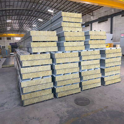 Wall And Roof Acoustic Wall Rock Wool Sandwich Panel Price Fireproof Insulated