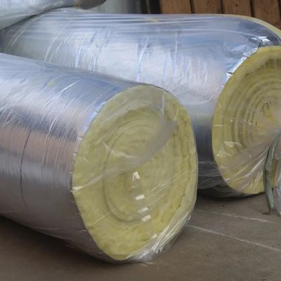 Yellow Fireproof Fiberglass Glass Wool Blanket Sound Silencer 48kg/M3