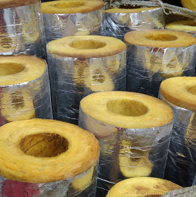50mm Yellow Glass Wool Thermal Insulation Tube Boiler Pipe Insulation