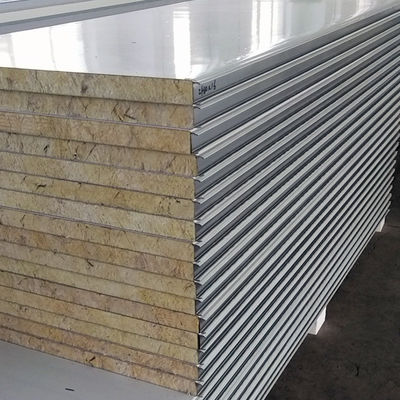 Walls Roofs Rock Wool Sandwich Panel 50-70kg/M3 Rockwool Sound Insulation Panels